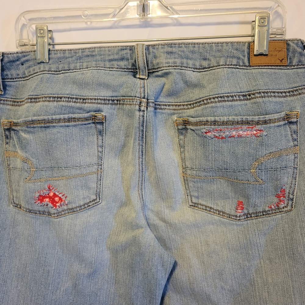 Upcycled Boho Americana Patchwork Altered Jeans S… - image 3